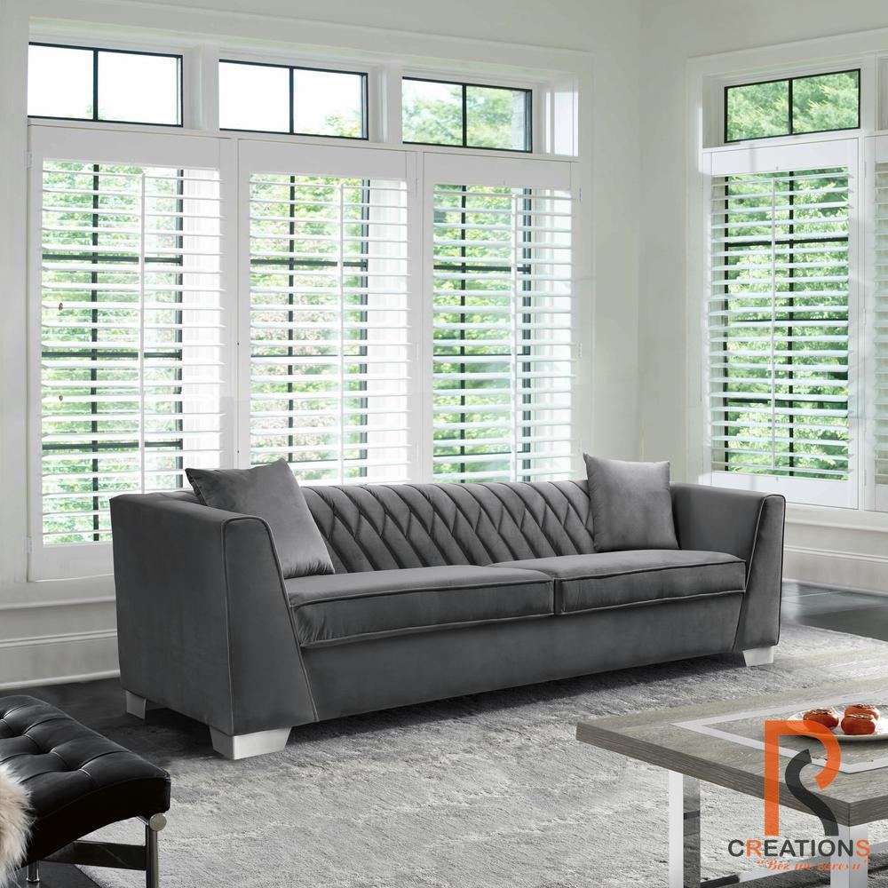 Armen Grey Velvet Sofa