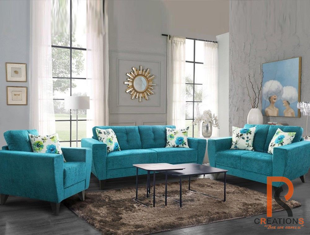 Blossom Turquoise Sofa Set