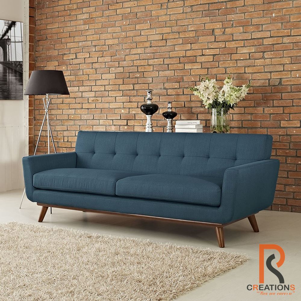 Mod Teal Mid Century Sofa