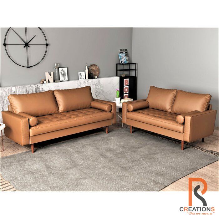 Pauly 2 Piece Leatherette Sofa Set