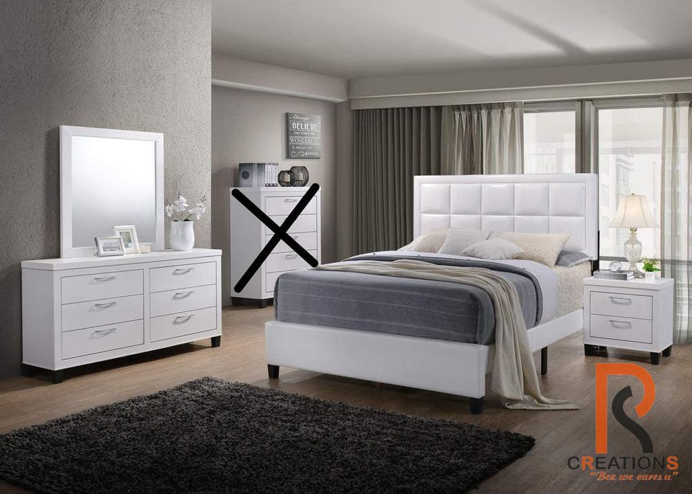 White Queen Bed Set